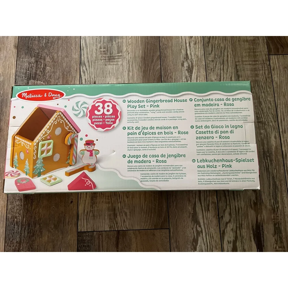 NEW Melissa & Doug Gingerbread House Play Set One Size Brown Pink